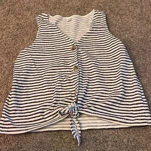 Striped sleeveless blouse